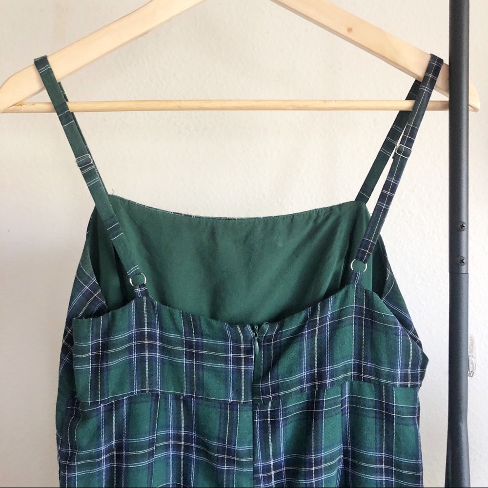 UO Straight Neck Green Plaid Mini Dress Sz.4 - Picture 7 of 13
